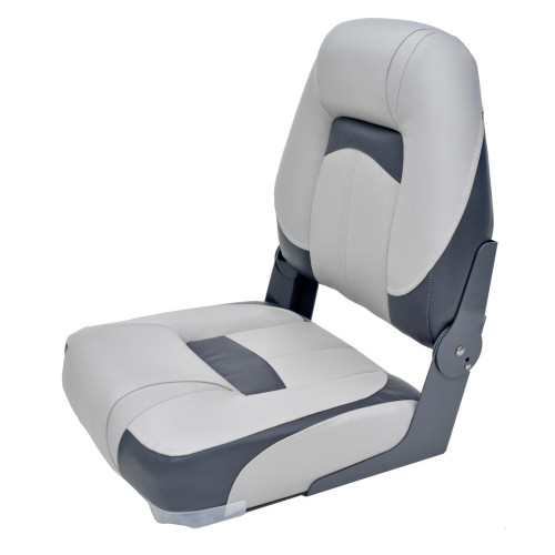 Складне сидіння Premium High Back 76223GCC сіро-чорне вологостійка штучна шкіра 450х450 мм пластик сталь