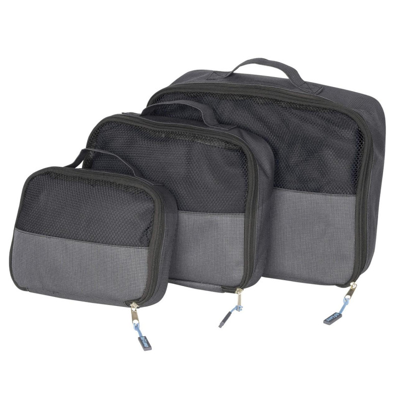 Органайзер дорожній Bo-Camp Travel Pack Cube 3 шт сірий 600D поліестер з ручками об'єм 6 л для подорожей