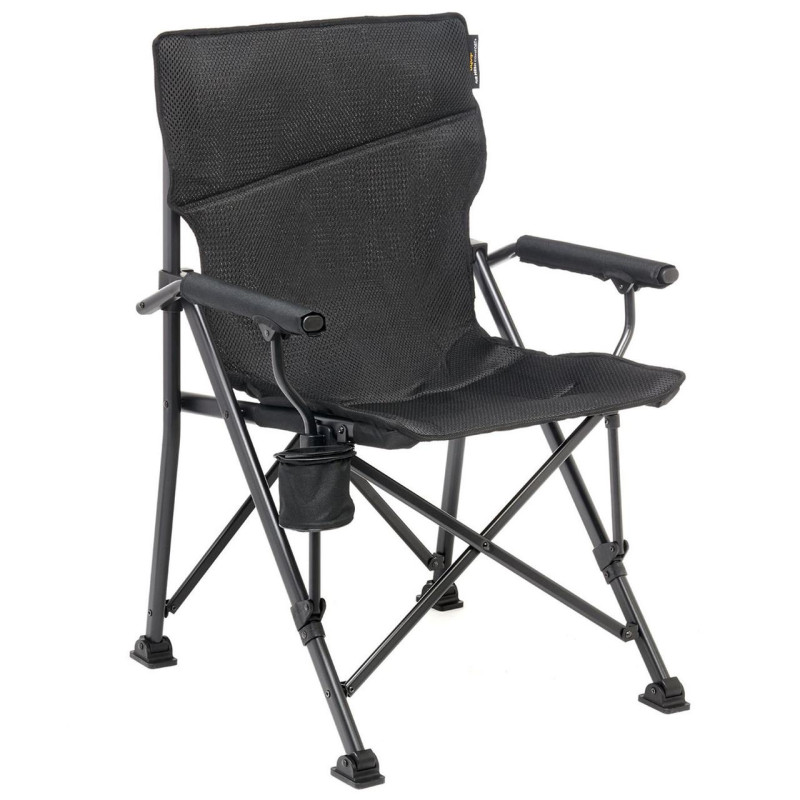Складне крісло Uquip Roxy Black (244052) максимальне навантаження 120 кг матеріал Air Mesh Comfort+ чорне