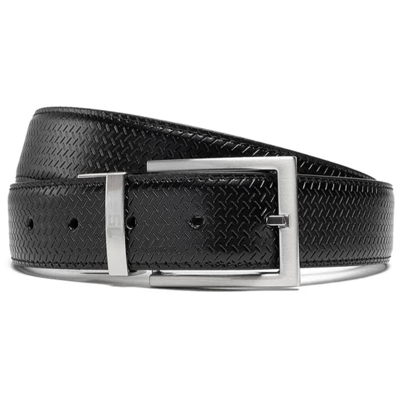 Ремінь чоловічий Semi Line Black/Brown (P8232-0 M) натуральна шкіра двосторонній 3.3 см розмір M