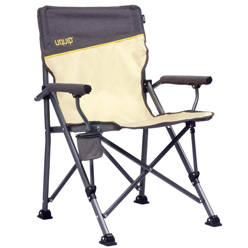 Розкладне крісло Uquip Roxy Sand/Grey 120 кг сталь поліестер Ripstop висота сидіння 45 см чохол з ручкою