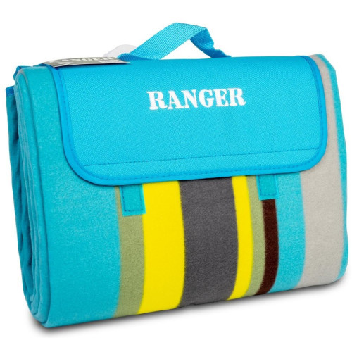 Коврик для пікніка Ranger 175 Ар. RA 8855 флісовий верх EVA компактний 175х135 см блакитний сірий жовтий