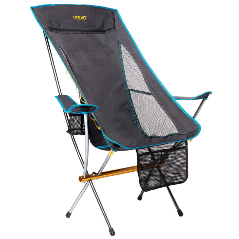 Крісло Uquip Infinity Lounger Grey 120 кг алюмінієвий каркас компактне для кемпінгу та активного відпочинку