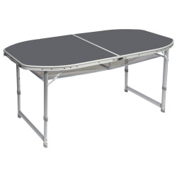 Стіл Bo-Camp Case Model Oval 150x80 см сірий алюмінієвий регульована висота 55/65/70 см максимальне навантаження 30 кг Стіл Bo-Camp Case Model Oval 150x80 см сірий алюмінієвий регульована висота 55/65/70 см максимальне навантаження 30 кг