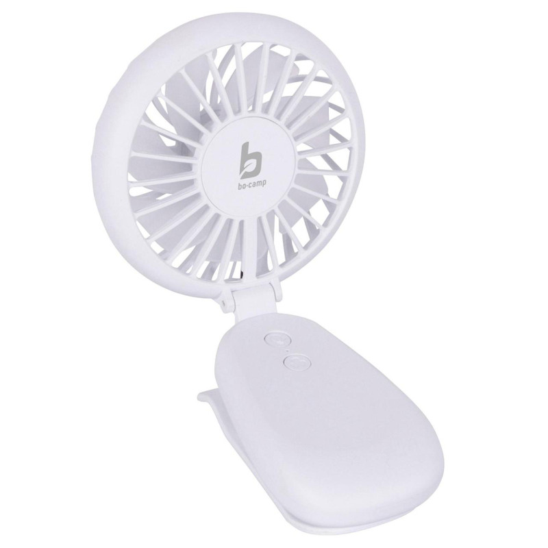 Акумуляторний вентилятор Bo-Camp Mini Fan With Clamp Білий 2 швидкості 2.5 Вт USB зарядка підсвітка