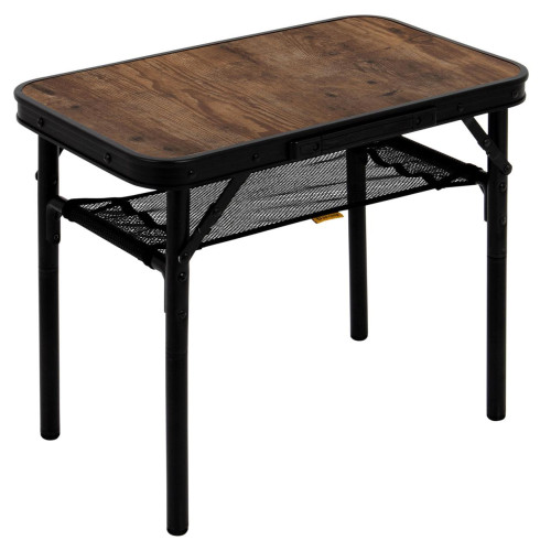 Стіл Bo-Camp Woodbine 56x34 см Чорний/Деревний вигляд Регульована висота 24/45 см Легкий алюмінієвий каркас