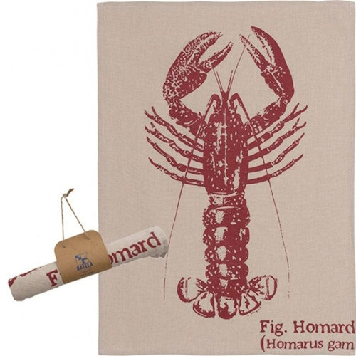 Кухонное полотенце Batela Lobster 70х50 см из бавовни стильний пісочний дизайн с изображением лобстера