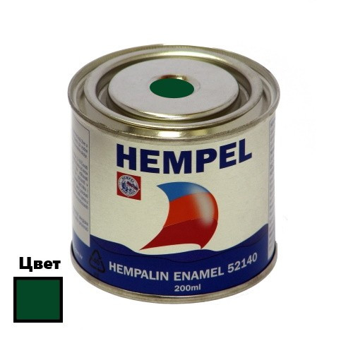 Фарба HEMPALIN ENAMEL зелена 200 мл алкідна атмосферостійка для зовнішнього та внутрішнього застосування