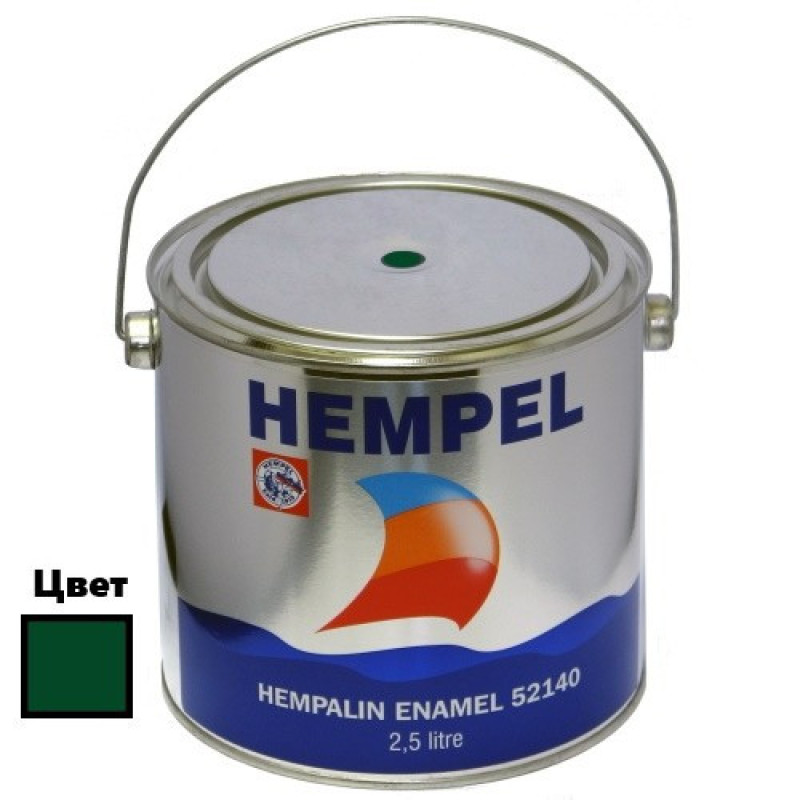 Фарба HEMPALIN ENAMEL 2.5 л зелена атмосферостійка алкідна емаль для зовнішніх і внутрішніх робіт