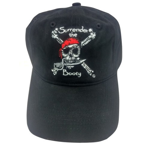 Бейсболка Pirate Surrender the Booty чорна 100% бавовна вишита емблема регульована пряжка UV-захист США