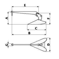 Якір Plough Osculati 9 кг сталь гарячого цинкування для яхт з утримуючими характеристиками Якір Plough Osculati 9 кг сталь гарячого цинкування для яхт з утримуючими характеристиками