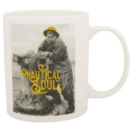 Кружка Nautical Soul Yellow кераміка біла 9.5 см з зображенням моряка стильний декор для дому або офісу Іспанія