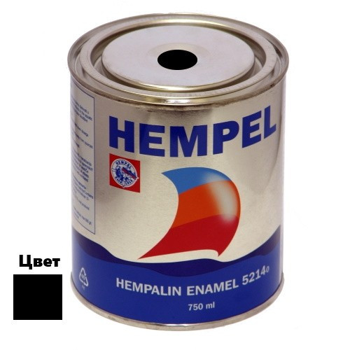 Фарба HEMPALIN ENAMEL чорна (Black) алкідна 750 мл атмосферостійка стійка до солоної води та мінеральних олій