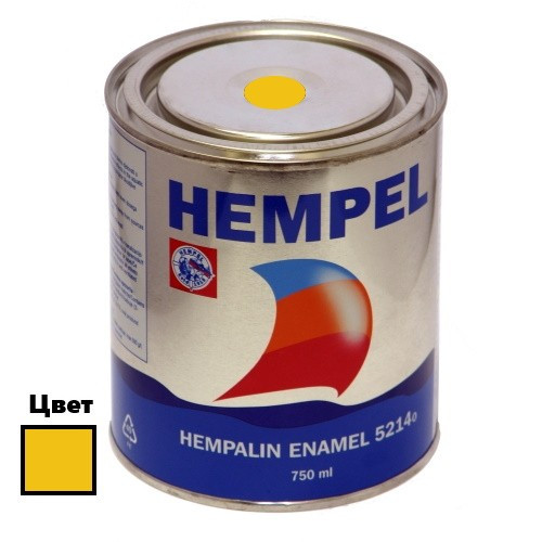 Алкідна емаль HEMPALIN ENAMEL жовта 750 мл атмосферостійка для сталевих та дерев'яних конструкцій