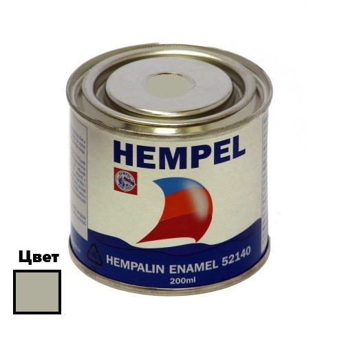 Фарба HEMPALIN ENAMEL світло-сіра 200 мл атмосферостійка алкідна емаль для зовнішнього та внутрішнього використання
