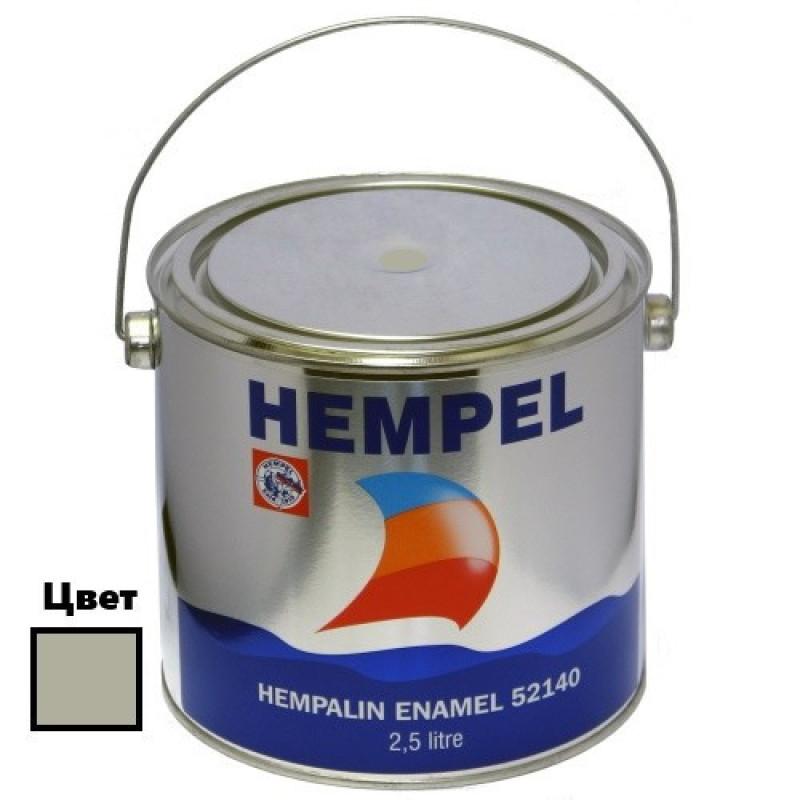 Фарба HEMPALIN ENAMEL світло-сіра Grey HE 2.5 л алкідна атмосферостійка з відмінним глянець та еластичність
